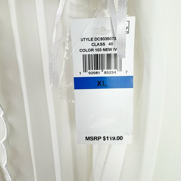 CeCe Women's Pleated Scallop-Trim Button-up Dress Ivory Size XL NWT - Picture 11 of 12